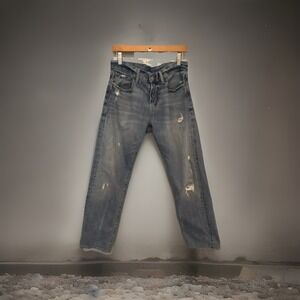 Denim & Supply Ralph Lauren Jeans, Size 30 Distressed, Straight Leg, Flag Patch